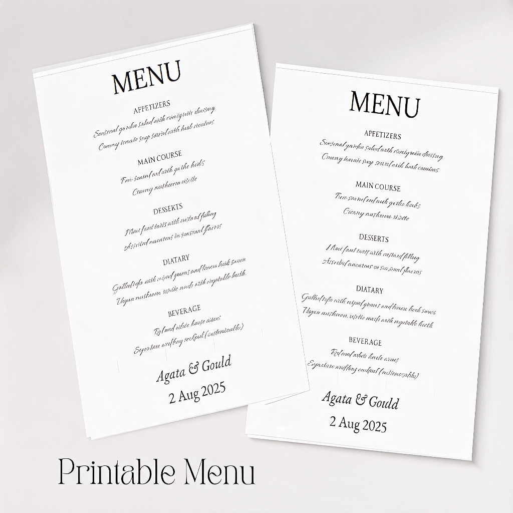 08. Printable Menu