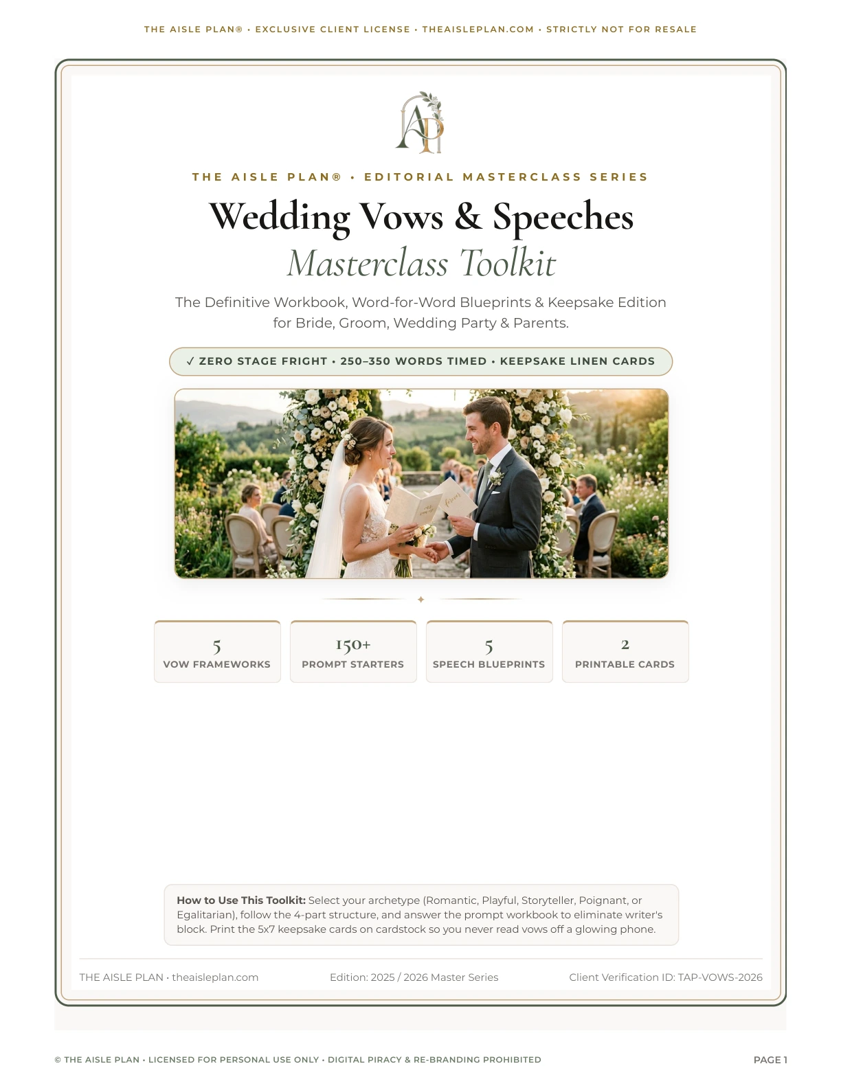 Wedding Vows Masterclass Cover